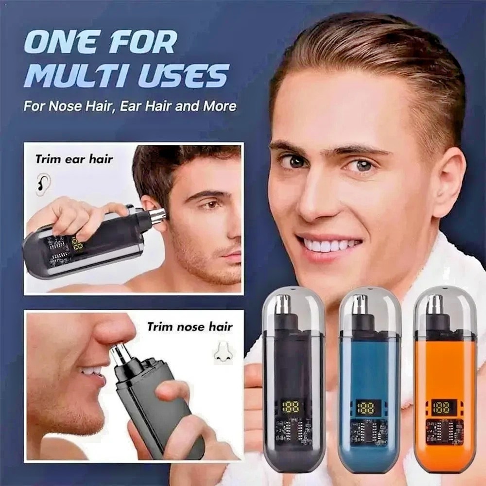 USB Rechargeable Nose Ear Hair Trimmer for Men Portable Clipper Original Blue
